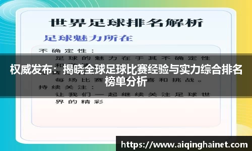 权威发布：揭晓全球足球比赛经验与实力综合排名榜单分析