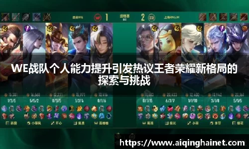 WE战队个人能力提升引发热议王者荣耀新格局的探索与挑战